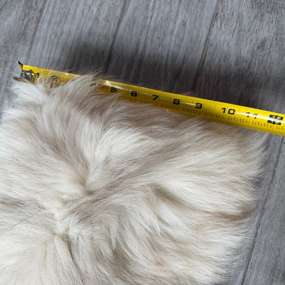 Set of 2 Real Fur Decorative Toss Pillow Covers Cream Neutral — New